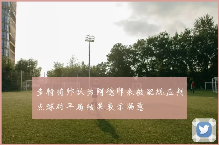 多特将帅认为阿德耶米被犯规应判点球对平局结果表示满意